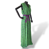 Vestido Carolina Herrera Poá Verde e Roxo-46