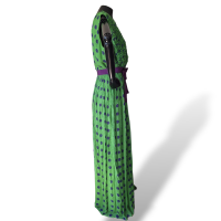 Vestido Carolina Herrera Poá Verde e Roxo-46