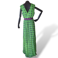 Vestido Carolina Herrera Poá Verde e Roxo-46