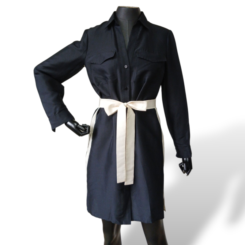 Chemise Carolina Herrera Preta com Branco-40