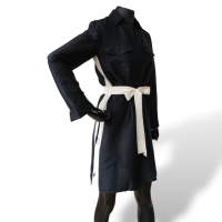 Chemise Carolina Herrera Preta com Branco-40