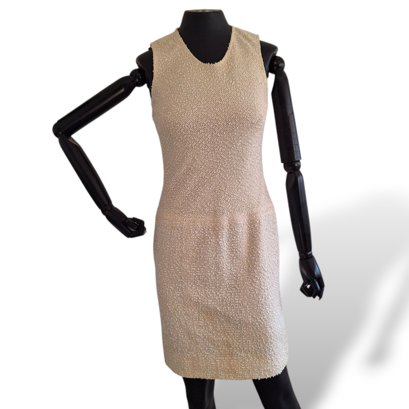 Vestido Chanel Tweed Creme - 36 Vestido Chanel Tweed Creme - 36