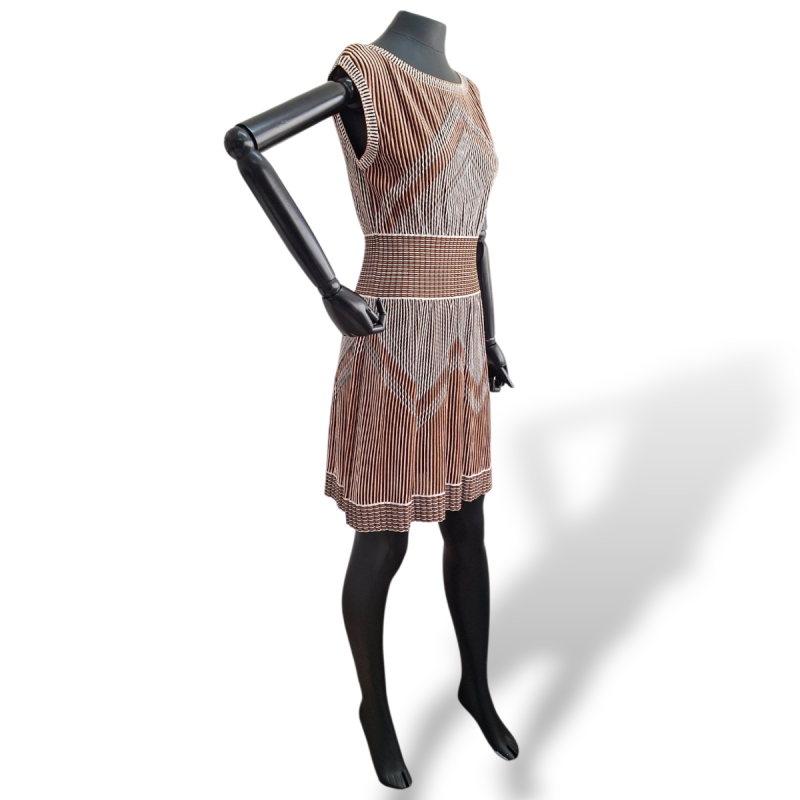 Vestido Chanel Malha Listrado-36 Vestido Chanel Malha Listrado-36