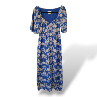 Vestido Cris Barros Azul Royal Bordado - 34 Vestido Cris Barros Azul Royal Bordado - 34