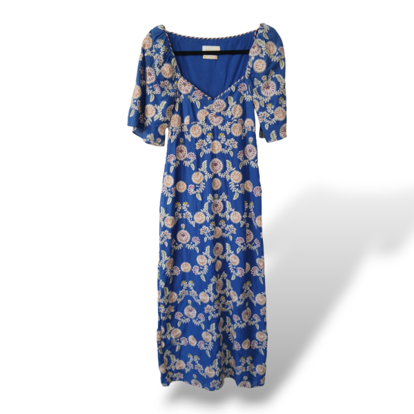 Vestido Cris Barros Azul Royal Bordado - 34