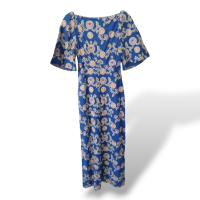 Vestido Cris Barros Azul Royal Bordado - 34 Vestido Cris Barros Azul Royal Bordado - 34