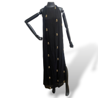 Vestido Cris Barros Preto com Detalhes Dourados - 38