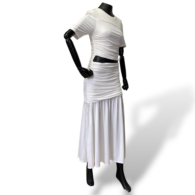Vestido Cris Barros Branco de Malha-M Vestido Cris Barros Branco de Malha-M