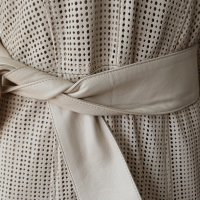 Vestido Cruise Couro Off White - 36 