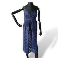 Vestido Cruise Azul Marinho Alcinhas-36