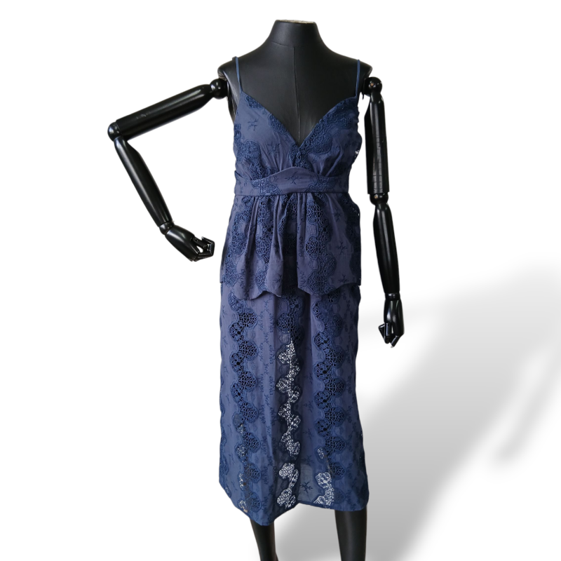 Vestido Cruise Azul Marinho Alcinhas-36