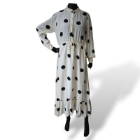 Vestido Cruise de Poá Branco e Preto-38