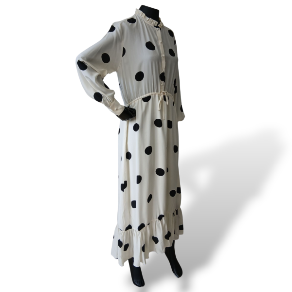 Vestido Cruise de Poá Branco e Preto-38