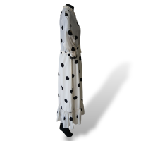 Vestido Cruise de Poá Branco e Preto-38