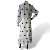 Vestido Cruise de Poá Branco e Preto-38