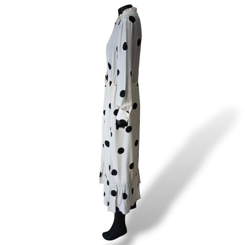 Vestido Cruise de Poá Branco e Preto-38