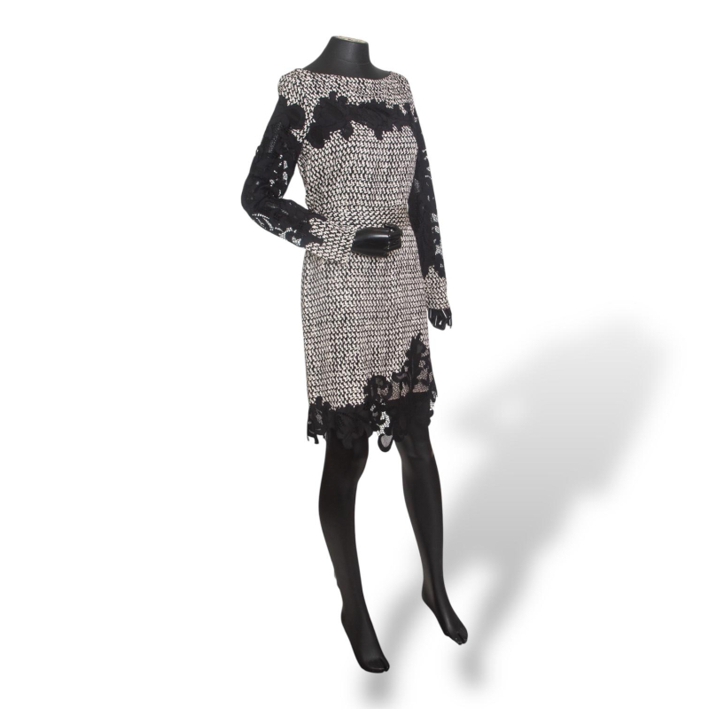 Vestido Diane Von Furstemberg Preto e Branco de Seda Estampado-38