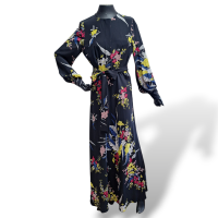 Vestido Diane Von Furstenberg Seda Florido Preto-40
