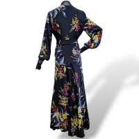 Vestido Diane Von Furstenberg Seda Florido Preto-40