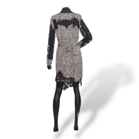 Vestido Diane Von Furstemberg Preto e Branco de Seda Estampado-38