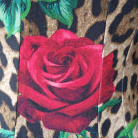 Vestido Dolce & Gabbana Rose Flower Leopard - 40 