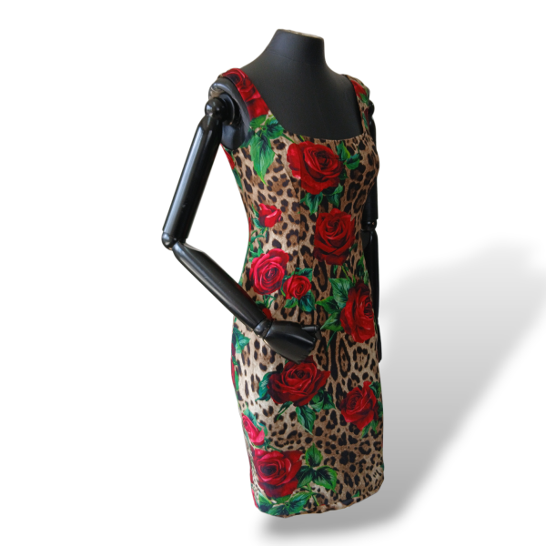 Vestido Dolce &amp; Gabbana Rose Flower Leopard - 40 