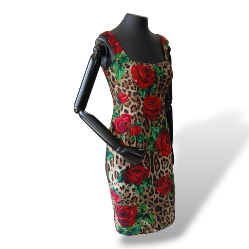 Vestido Dolce &amp; Gabbana Rose Flower Leopard - 40 