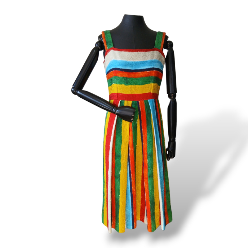 Vestido Dolce Gabbana Listrado Colorido - 40
