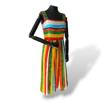 Vestido Dolce Gabbana Listrado Colorido - 40 Vestido Dolce Gabbana Listrado Colorido - 40