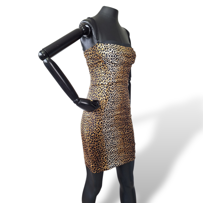 Vestido Dolce Gabbana Seda Estampa Onça - 36 Vestido Dolce Gabbana Seda Estampa Onça - 36