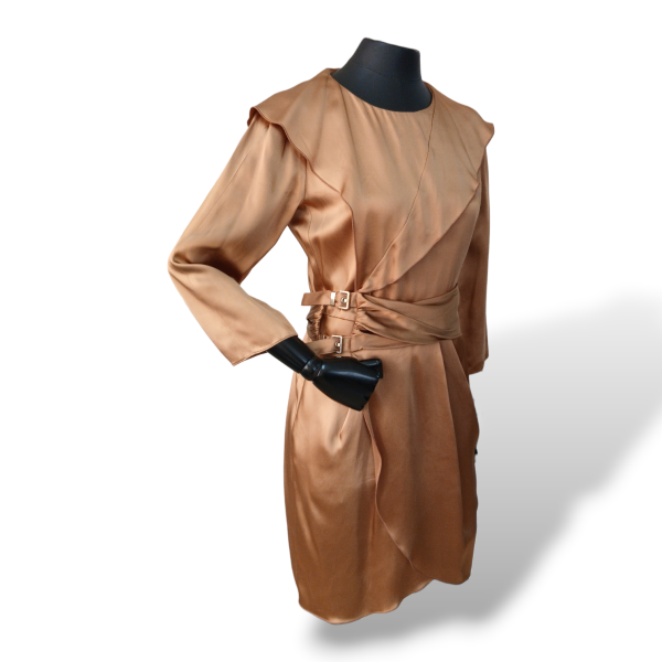 Vestido Emporio Armani Seda Bronze - 38