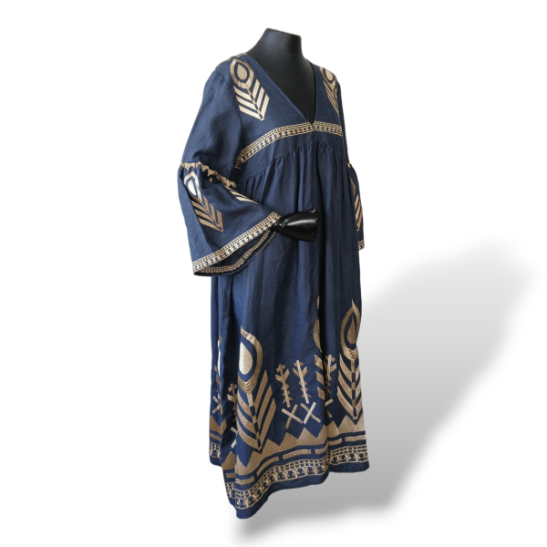 Vestido Greek Archaic Kori Bordado Azul - M 