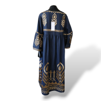 Vestido Greek Archaic Kori Bordado Azul - M Vestido Greek Archaic Kori Bordado Azul - M