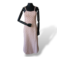 Vestido Isa Branco com Estampa Vermelha e Rosa - 38