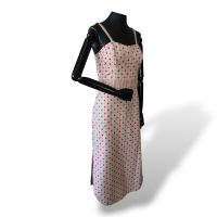 Vestido Isa Branco com Estampa Vermelha e Rosa - 38