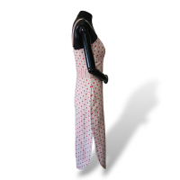 Vestido Isa Branco com Estampa Vermelha e Rosa - 38