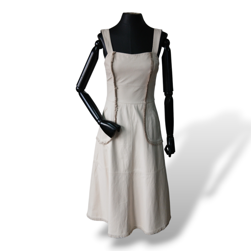 Vestido Lica Melzer + Guga Gonçalves Couro Off White - 36 