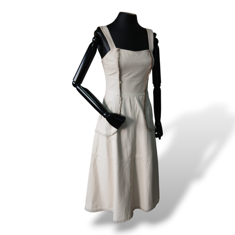 Vestido Lica Melzer + Guga Gonçalves Couro Off White - 36 
