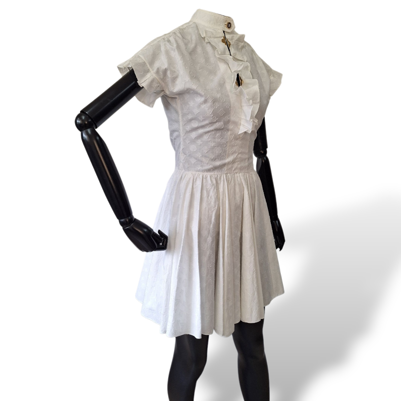 Vestido Louis Vuitton Branco Detalhe Gola-34