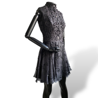 Vestido Lu Monteiro Preto Bordado - 36