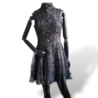 Vestido Lu Monteiro Preto Bordado - 36