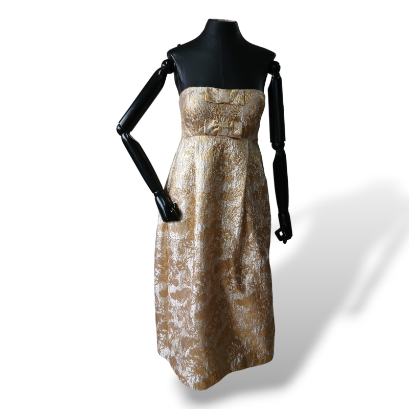 Vestido D-Gaia Dourado Adamascado-36