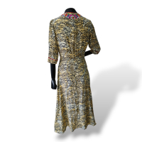 Vestido Saloni Estampado Manga Longa - 40