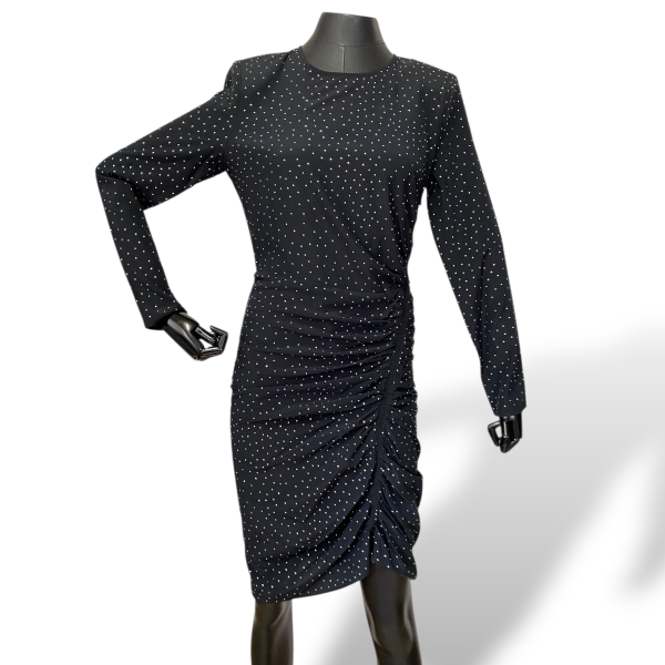 Vestido Veronica Beard Preto com Strass-40