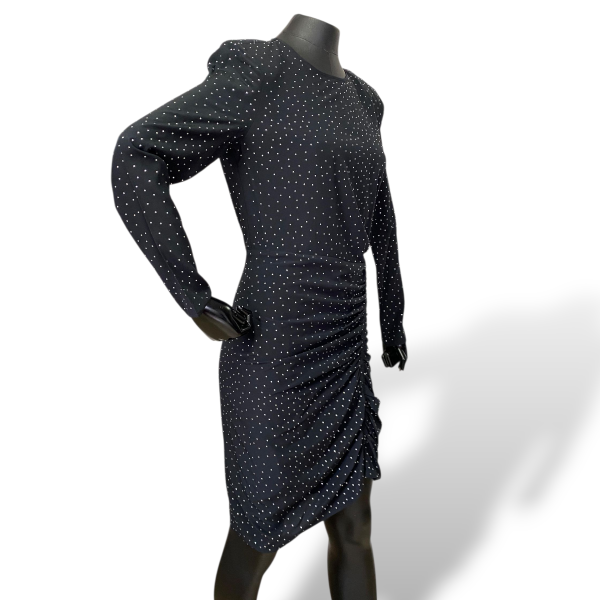 Vestido Veronica Beard Preto com Strass-40