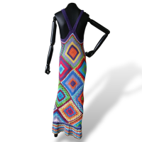 Vestido Angela Souza Bordado Colorido-PP