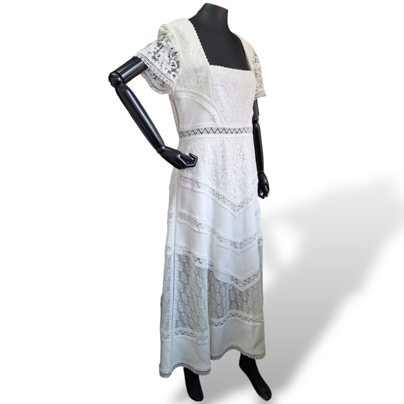 Vestido Martha Medeiros Rendado Off White-46 Vestido Martha Medeiros Rendado Off White-46