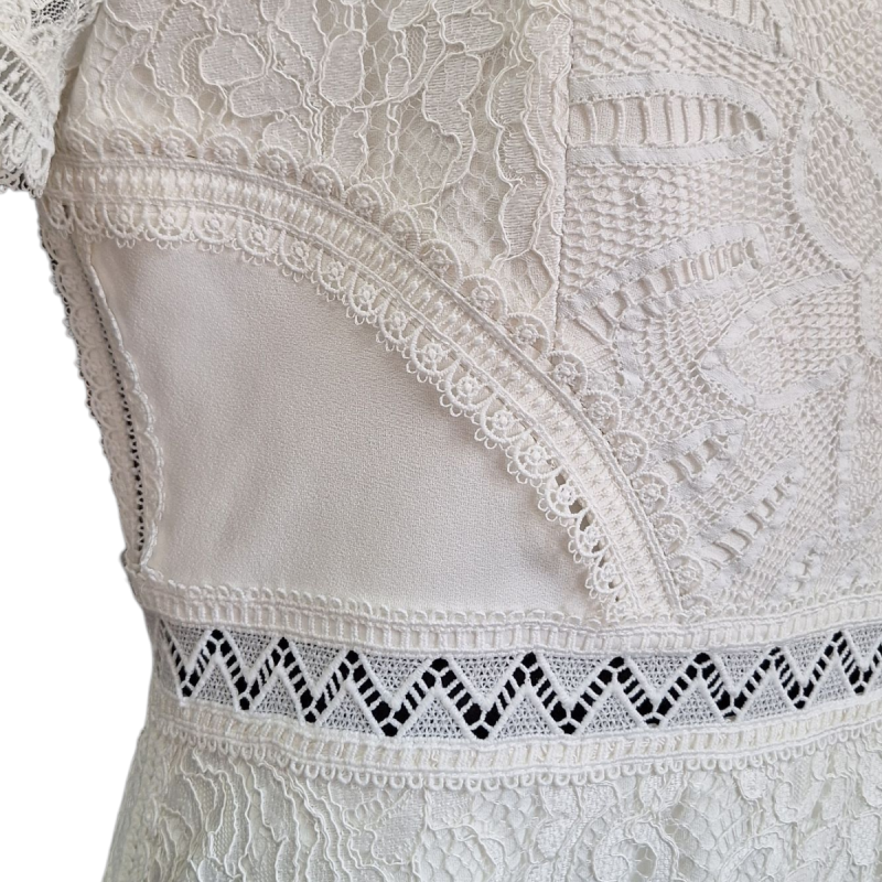 Vestido Martha Medeiros Rendado Off White-46 Vestido Martha Medeiros Rendado Off White-46