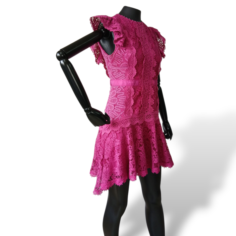 Vestido Martha Medeiros Rendado Rosa-40