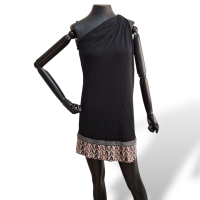 Vestido Missoni Ombro Único Preto Detalhe na Barra - 40